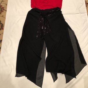 Dress Barn Collection layered pants & Bebe Top